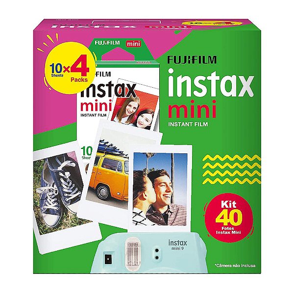 Filme Instax Mini Kit Com 40 Fotos ISO 800 Fujifilm Filme Instantâneo