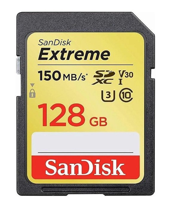 Cartão SD Sandisk Extreme 128GB 150 MB/s SDHC UHS-I 4K Original