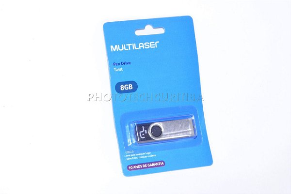 Pen Drive Multilaser Twist 8GB USB 10MB/s PD587 Original Lacrado