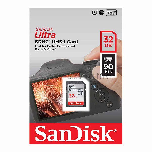 Cartão SD Sandisk Ultra 32GB Class 10 90 MB/s SDHC UHS-I Original