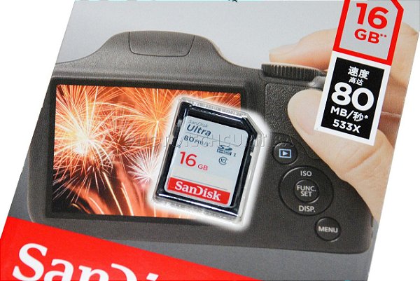 Cartão SD Sandisk Ultra 16GB Class 10 80 MB/s SDHC UHS-I Original CH