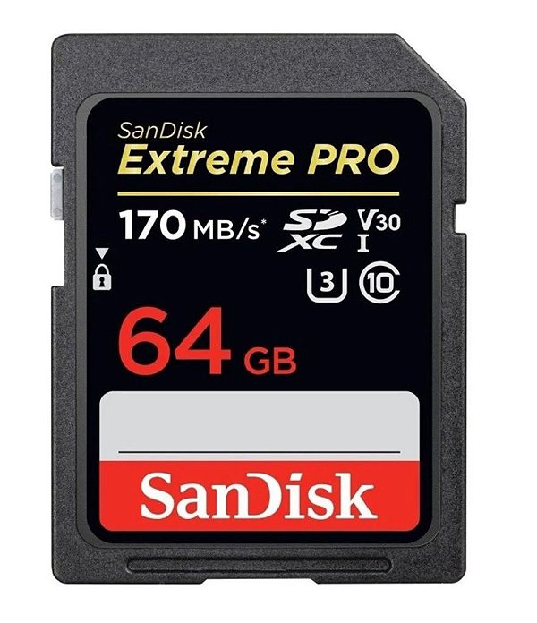 Cartão Sd SanDisk Extreme Pro 64GB 170 MB/s SDHC UHS-I 4k Original CH