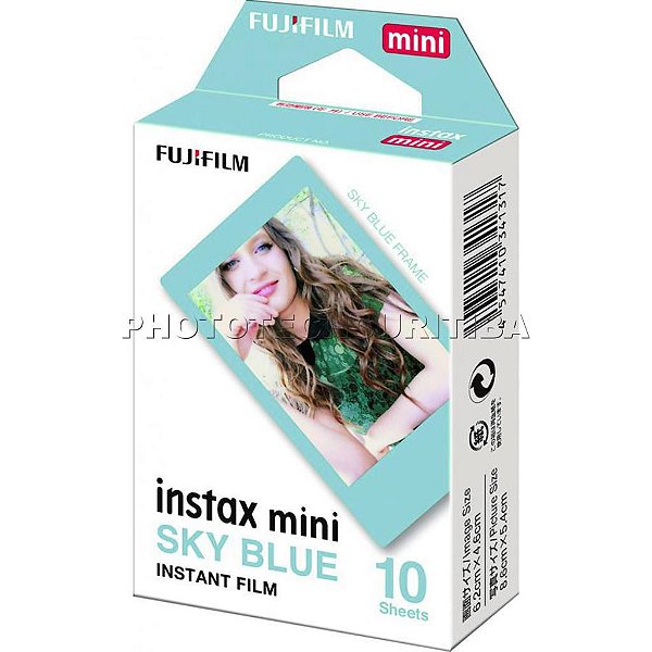 Filme Instax Mini 10 Fotos Sky Blue ISO 800 FujiFilm Filme Instantâneo
