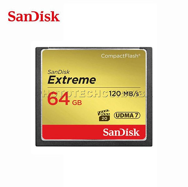 Cartão CF Sandisk Extreme 64GB 120 MB/s UDMA7 Original CH