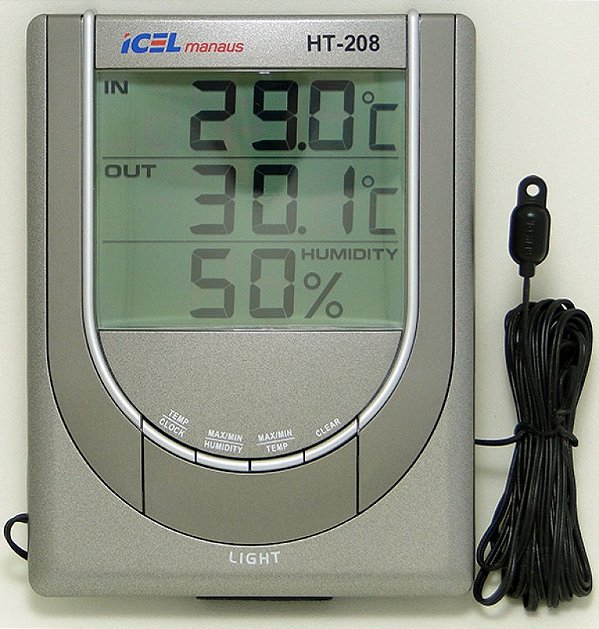 TERMOHIGRÔMETRO COM SENSOR EXTERNO CALIBRADO HT-208