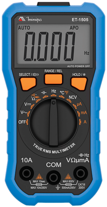 Multímetro Digital 3 5/6D – CAT III 600V – Teste de NCV e TRUE RMS / Temperatura