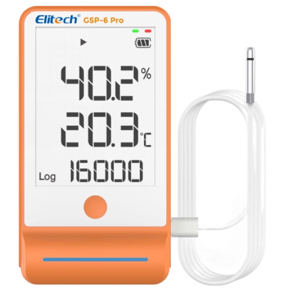 Datalogger Temperatura e Umidade Bluetooth Sensor Externo Alarme Sonoro GSP-6 PRO