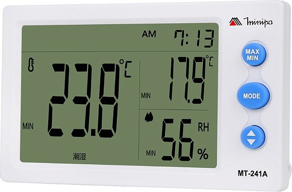 RELÓGIO TERMO-HIGRÔMETRO INT / EXT. /VISOR MAIOR / |DISPLAY BRANCO C/  CERTIFICADO
