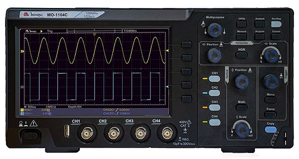 OSCILOSCÓPIO DIG.4 CANAIS / COLORIDO / INTERFACE USB / BANDA DE FREQUÊNCIA 100 MHZ / 1GS/S / MEMÓRIA DE 10KPTS