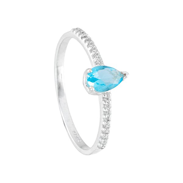 ANEL SOLITÁRIO GOTA TURQUESA