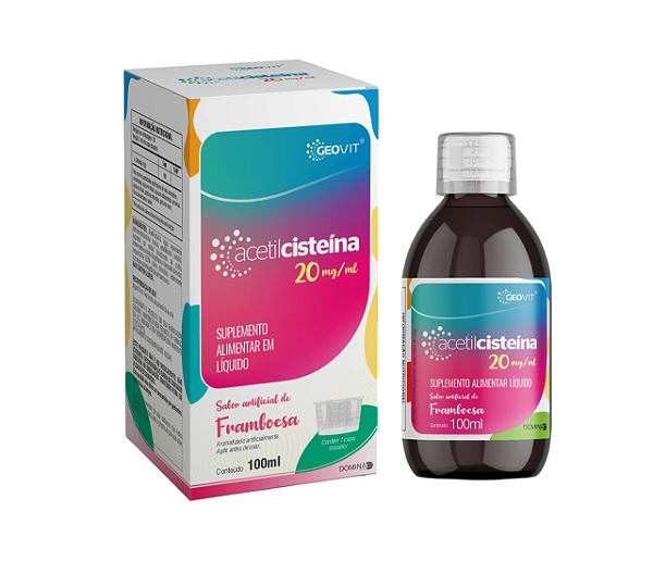 N-Acetilcisteína NAC Xarope 20mg - Framboesa - 100ml - DOMINA