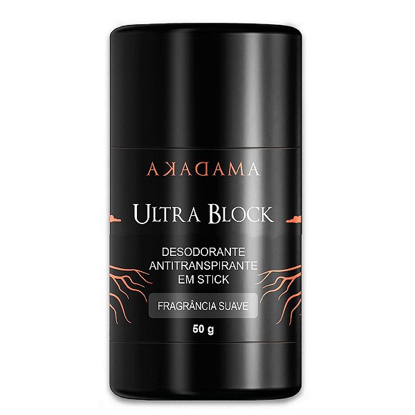 Desodorante Antitranspirante em Barra ULTRA-BLOCK Fragrância Suave 50g - AKADAMA