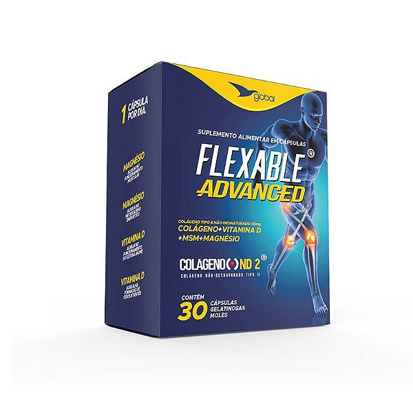 Colágeno Tipo 2 não Desnaturado - 30 CPS - Flexable Advanced - GLOBAL