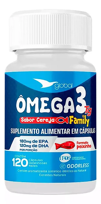 Ômega 3 Peixinho 18/12 Family Infantil Cereja - 120 CGM - GLOBAL
