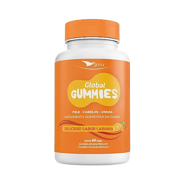 Suplemento Pele, Cabelos e Unhas em Goma Sabor Laranja - 60 Gummies - GLOBAL