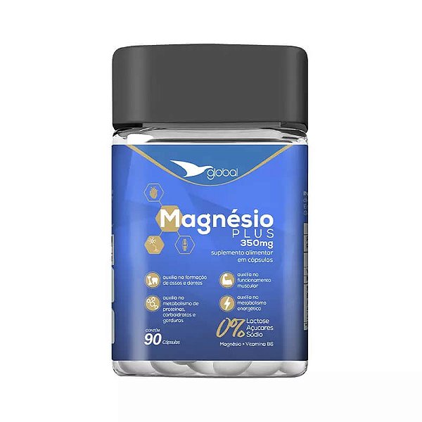 Suplemento Magnésio Plus + Vitamina B6 - 90 CPS - GLOBAL