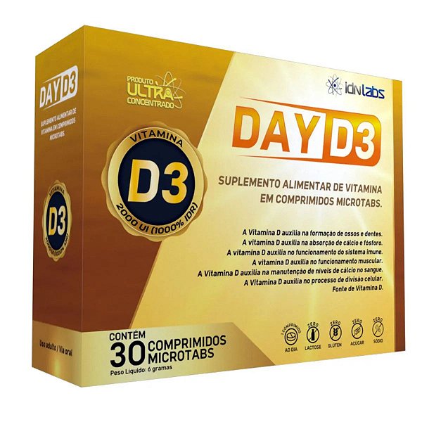 Suplemento de Vitamina DAY D3 2000 UI - 30 CPDs - IDNLABS
