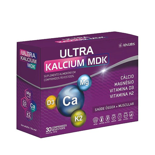 Suplemento dos Ossos Ultra Kalcium MDK - 30 CPDs - IDNLABS