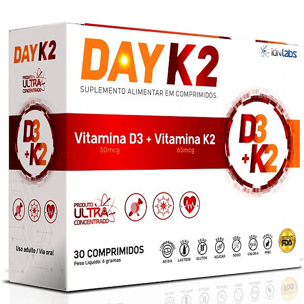 Suplemento DAY K2 (Vitamina D3 + K2) - 30 CPDs - IDNLABS