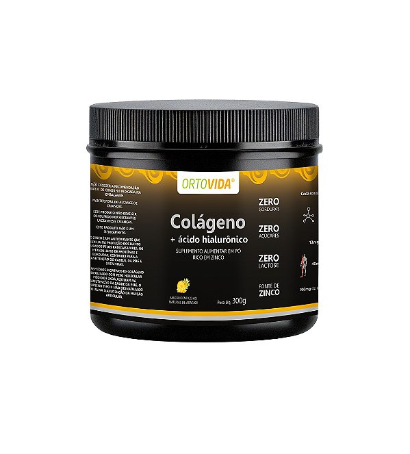 Colágeno (Tipo 2 e Hidrolisado) + Ácido Hialurônico Pó Abacaxi - ORTOVIDA
