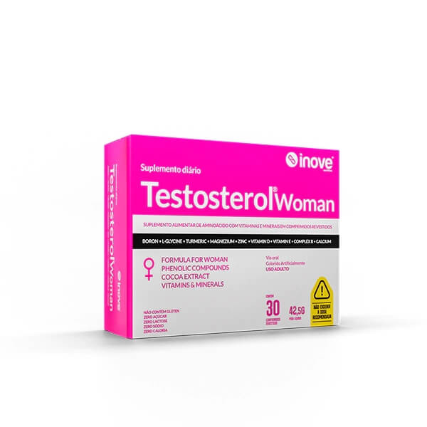 Vitamina Mulher Multivitamínico Testosterol Woman Cálcio, Zinco e Magnésio 30 comp | Inove