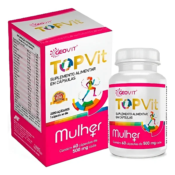 Suplemento Polivitaminico TopVit Mulher - 60 CPS - GEOVIT
