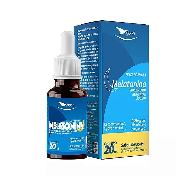 Melatonina Gotas Sono - 0,21mg Maracujá - Global Suplementos
