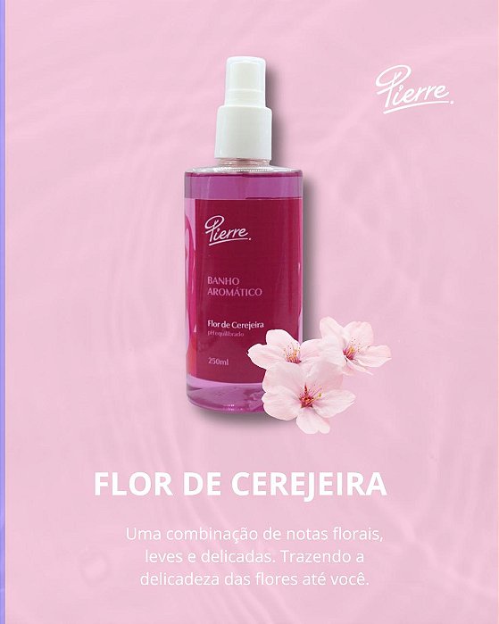 Body Splash Flor de Cerejeira 250ml Pierre Alexander Deo Colônia Fragrância Floral Frutada