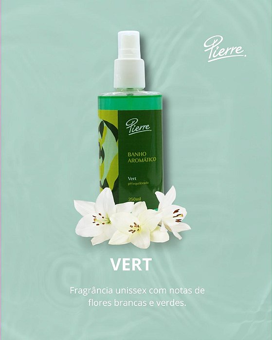 Body Splash Vert 250ml Pierre Alexander Deo Colônia Fragrância Verde Floral Refrescante