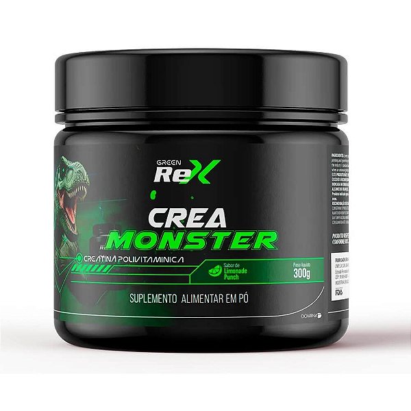 Creatina MonoHidratada Sabor Limão + Taurina e Multivitamínico - Imunidade CreaMonster - 300g | Green Rex