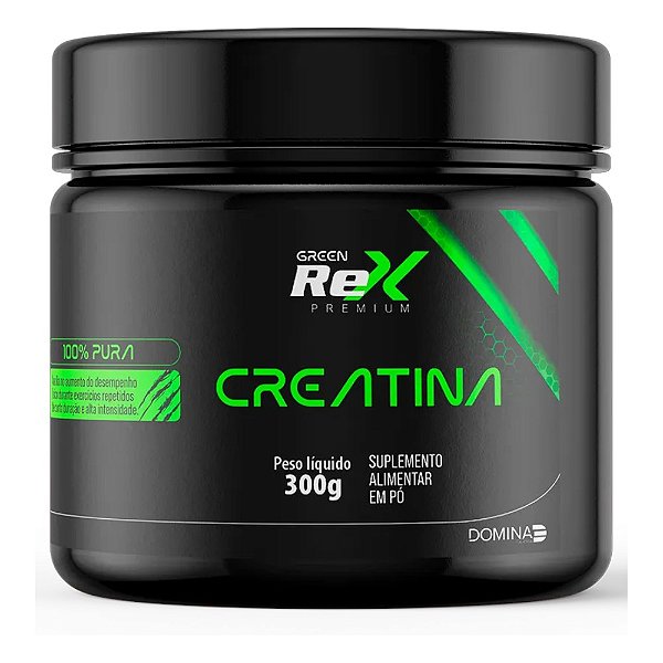 Creatina Monohidratada em Pó 100% Pura 300g - Desempenho Físico | Green Rex Premium