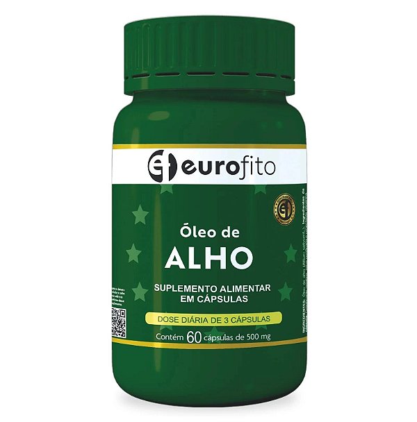 Óleo de Alho Desodorizado 500mg com Alicina - Imunidade e Coração - 60 Cáps | Eurofito