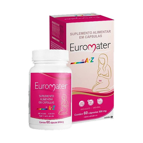 Multivitamínico com Ácido Fólico 667mcg, Ferro 34mg e 19 Nutrientes 60 Cápsulas | Euromater