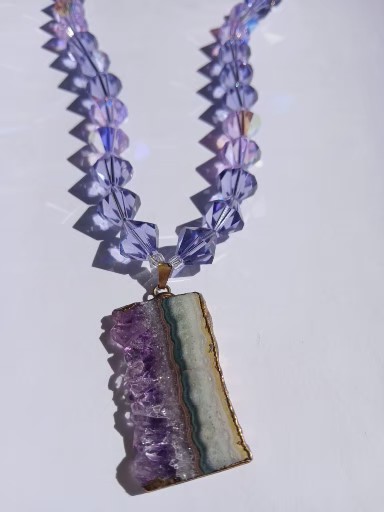 Colar Ametista com Cristais Swarovski