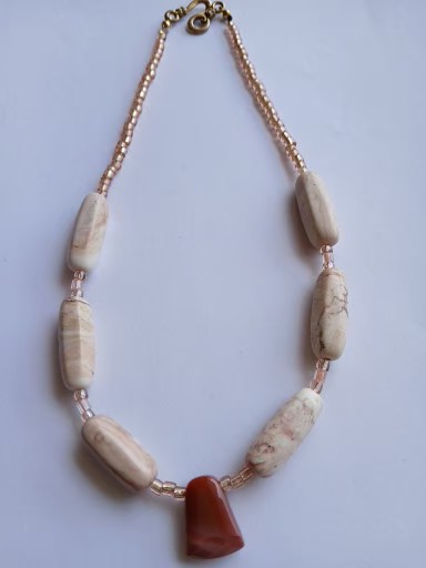 Colar de Jaspe Marrom Oval