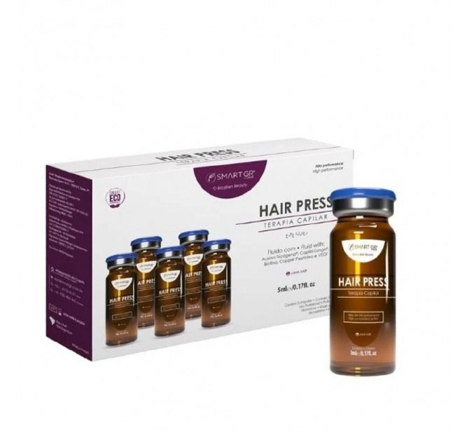 Hair Press - Terapia Capilar - 5 frascos de 5 ml - Intradermoterapia Pressurizada - Smart GR