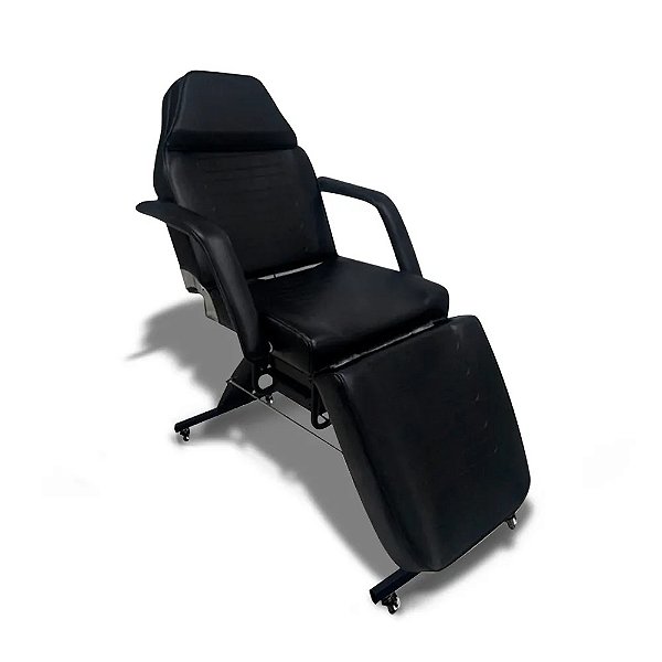 Maca Poltrona Fixa Estética Preta com 2 Bandejas Smart GR