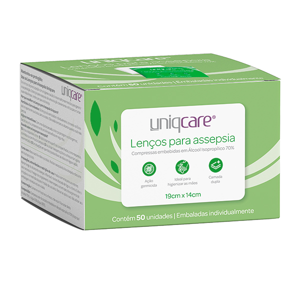 Lenços para Assepsia Uniqcare - Uniqmed