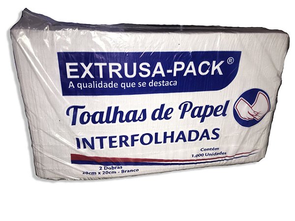 Papel Toalha Interfolha Branco 1.000 Folhas Extrusa Pack