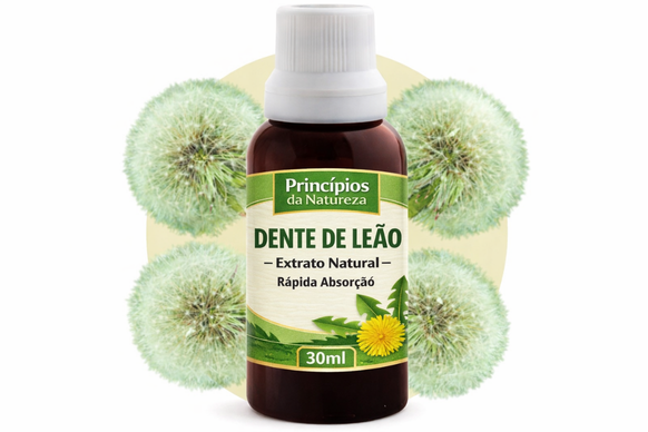 Extrato de Dente de Leão – Princípios da Natureza | Uso Oral | Conta-Gotas | 100% Natural | 30 ML