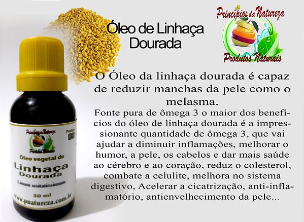 Óleo de Linhaça Dourada 30 ml - kit com 3 frascos
