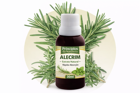 Extrato de Alecrim e Hortelã – Princípios da Natureza | Uso Oral | Conta-Gotas | 100% Natural | 30 ML