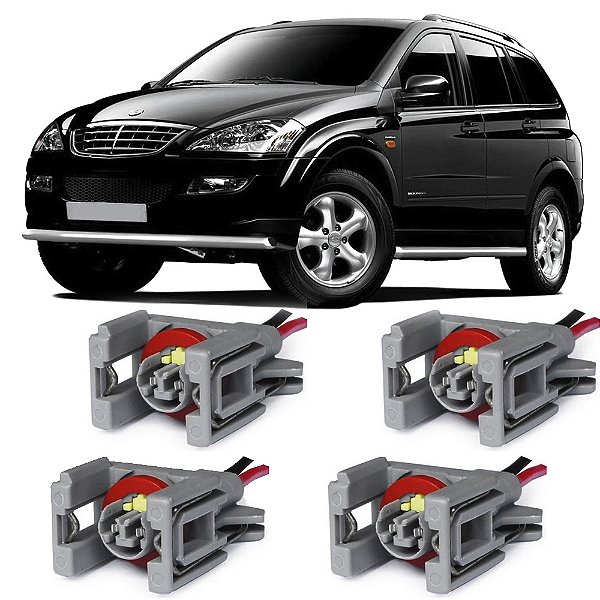 Plug Conector Chicote Bico Injetor Ssangyoung Actyon Kyron Terracan 2.0 Diesel - Kit com 4