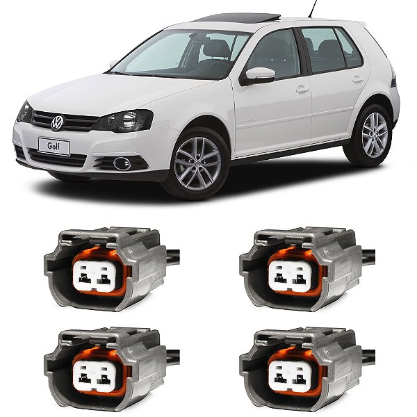 Plug Conector Chicote Bico Injetor Volkswagen Golf Bora Jetta 2.0 - Kit com 4