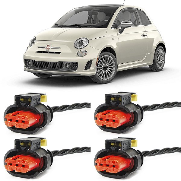 Plug Conector Chicote Bobina Ignição Fiat 500 Stilo Punto Ducato Bravo Toro Renegade 1.8 - Kit com 4