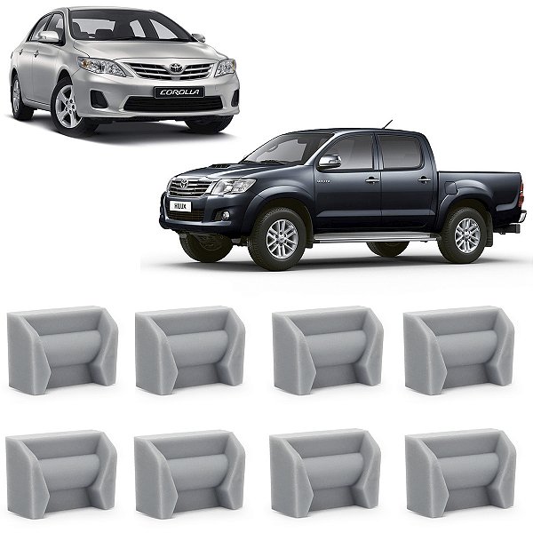 Kit 8 Bucha Reparo Limitador de Porta Toyota Corolla 2003 a 2019 Hilux 2005 a 2020