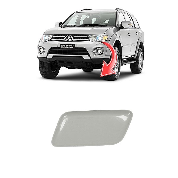 Tampa Limpador Esguicho Água Farol Mitsubishi Pajero Dakar 2008 a 2014 - OEM 8264A131 Lado: Esquerdo