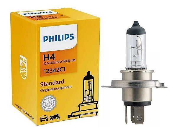 Lâmpada Philips Halógena H4 12v 60w/55w Standard 12342c1