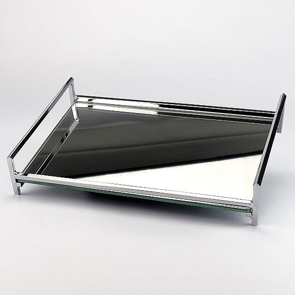 Bandeja de espelho cromada Esp