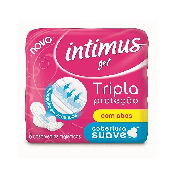 ABSORVENTE INTIMUS GEL C/ ABAS C/8 SUAVE